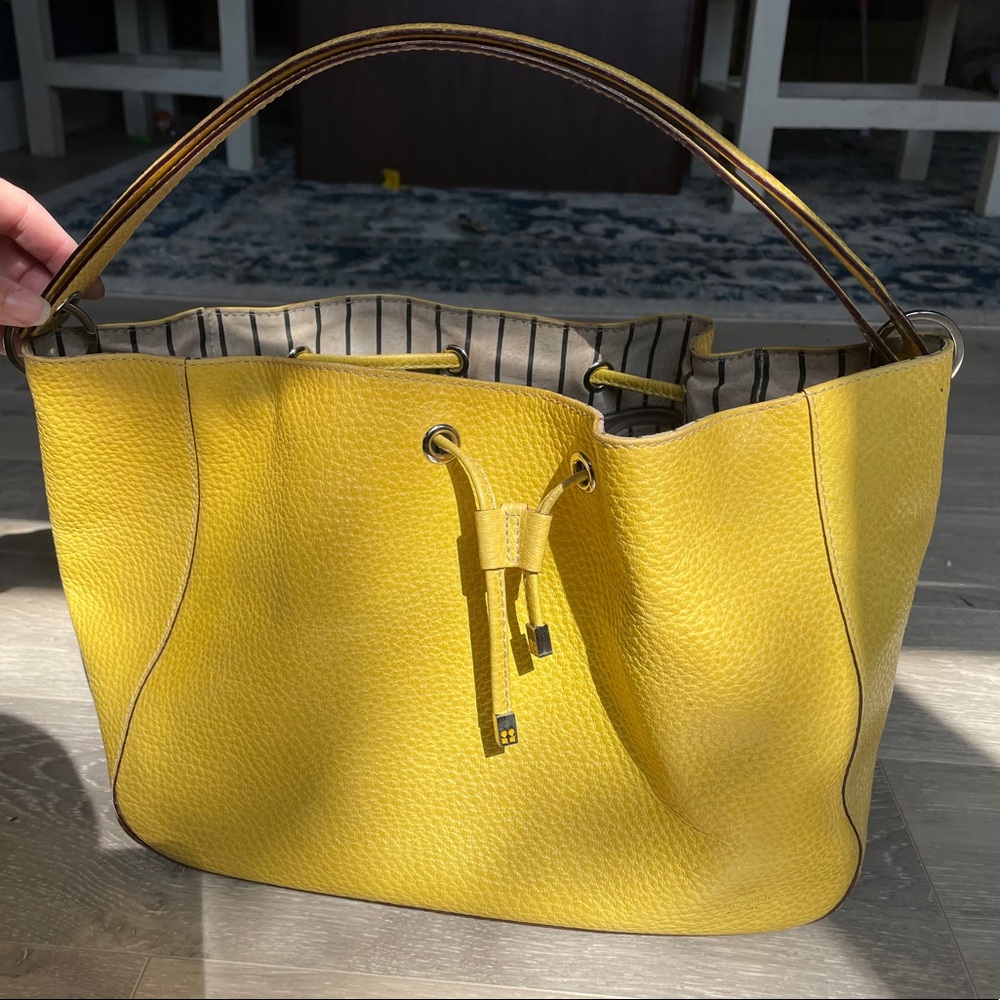 Kate Spade yellow purse/bucket bag